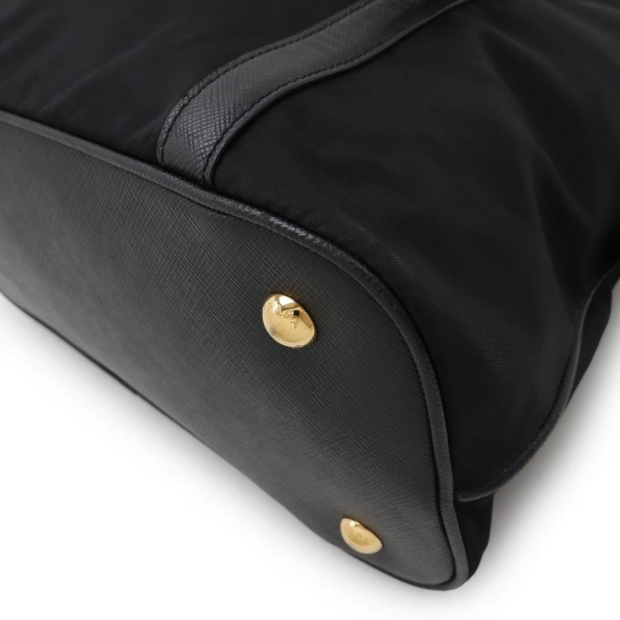 PRADA プラダ ハンドバッグ ナイロン サフィアーノ レザー NERO 黒 ブラック ゴールド金具 国内アウトレット購入品 ストラップ欠品 | PRADA | 02