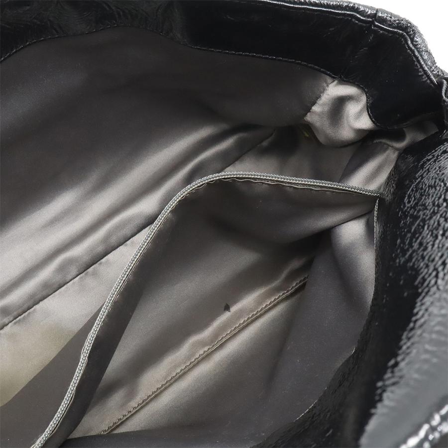 CHANEL シャネル カメリア ココマーク ダブルチェーンショルダー ショルダーバッグ パテントレザー ブラック 黒 シルバー金具 | CHANEL | 06