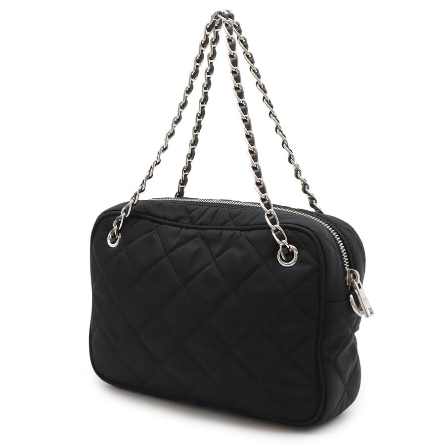 PRADA プラダ TESSUTO IMPUNTU キルティング ショルダーバッグ ナイロン レザー NERO ブラック 黒 国内アウトレット購入品 1BH910 | PRADA | 01