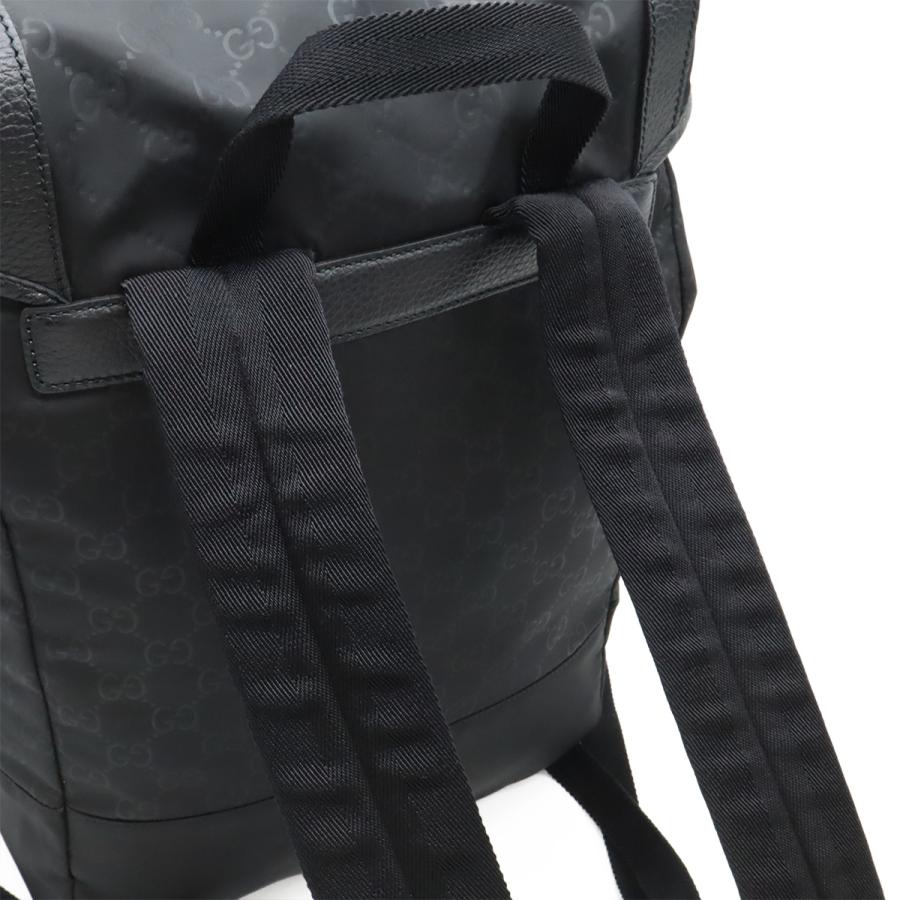 GUCCI グッチ GGナイロン バックパック リュックサック デイパック ナイロン レザー 黒 ブラック シルバー金具 387071 | GUCCI | 03