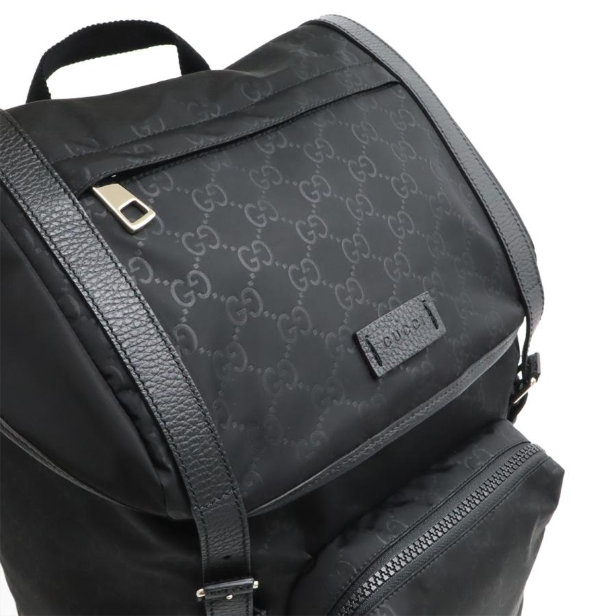 GUCCI グッチ GGナイロン バックパック リュックサック デイパック ナイロン レザー 黒 ブラック シルバー金具 387071 | GUCCI | 06