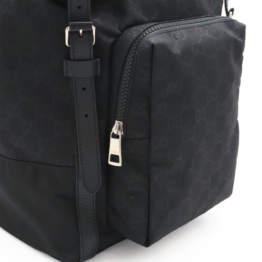 GUCCI グッチ GGナイロン バックパック リュックサック デイパック ナイロン レザー 黒 ブラック シルバー金具 387071 | GUCCI | 07