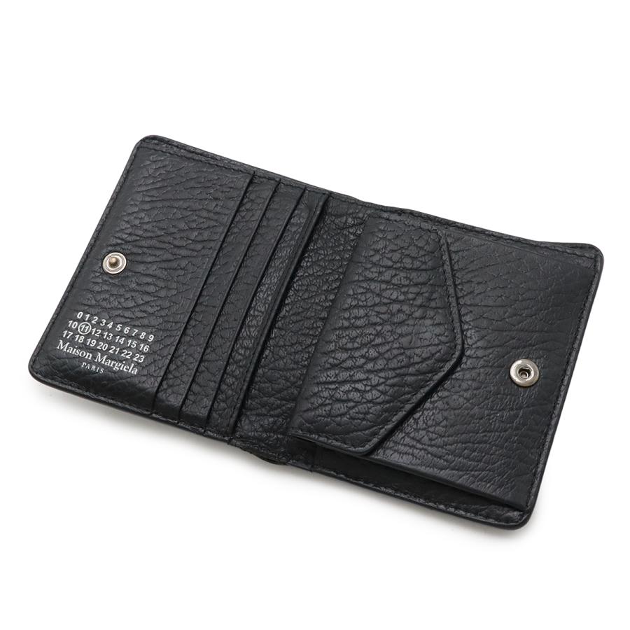 Maison Margiela メゾン マルジェラ バイフォールドウォレット 2つ折財布 二つ折り財布 レザー ブラック 黒 シルバー金具 S56UI0140 |  | 04