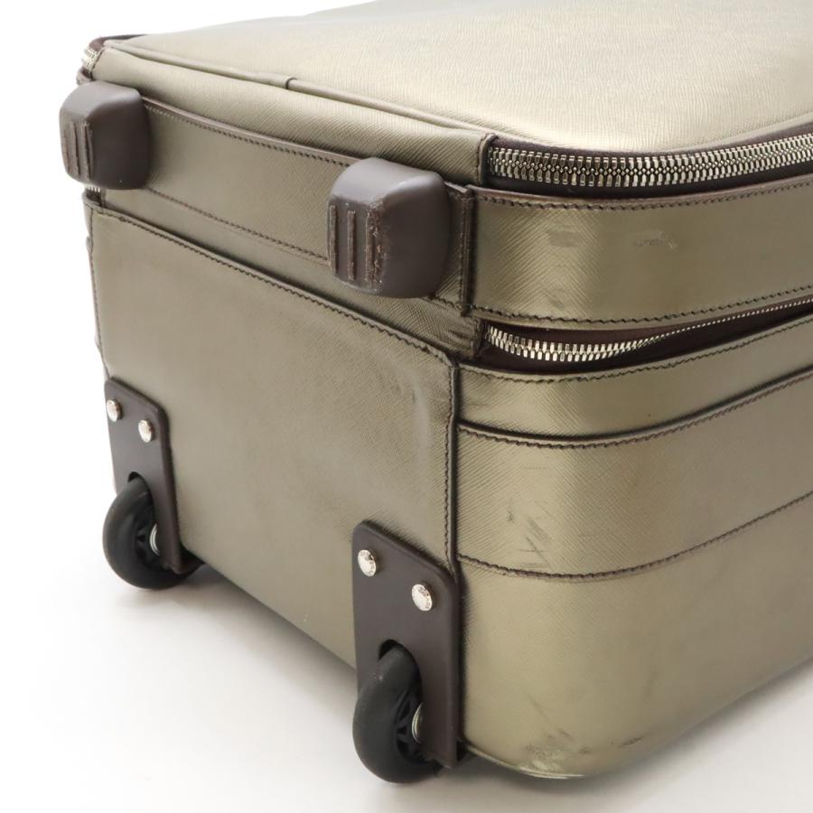 PRADA プラダ キャリーケース キャリーバッグ トラベルバッグ 旅行 サフィアーノレザー PIOMBO シャンパンゴールド系 国内ブティック購入品 VV031M | PRADA | 02