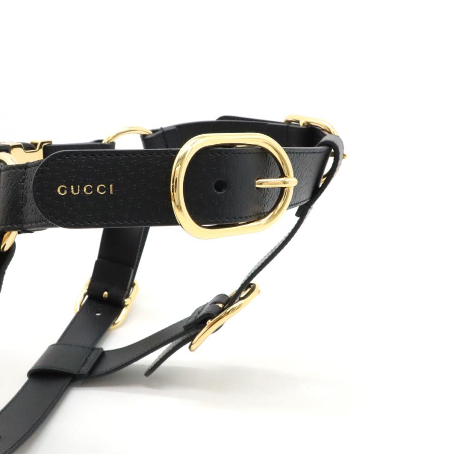 GUCCI グッチ ペット ハーネス 犬 胴輪 レザー ブラック 黒 ゴールド金具 Lサイズ 695253 | GUCCI | 03