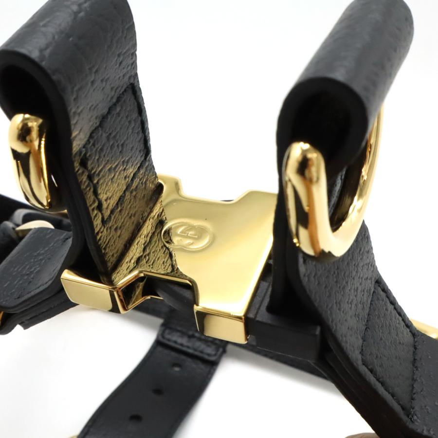 GUCCI グッチ ペット ハーネス 犬 胴輪 レザー ブラック 黒 ゴールド金具 Lサイズ 695253 | GUCCI | 04