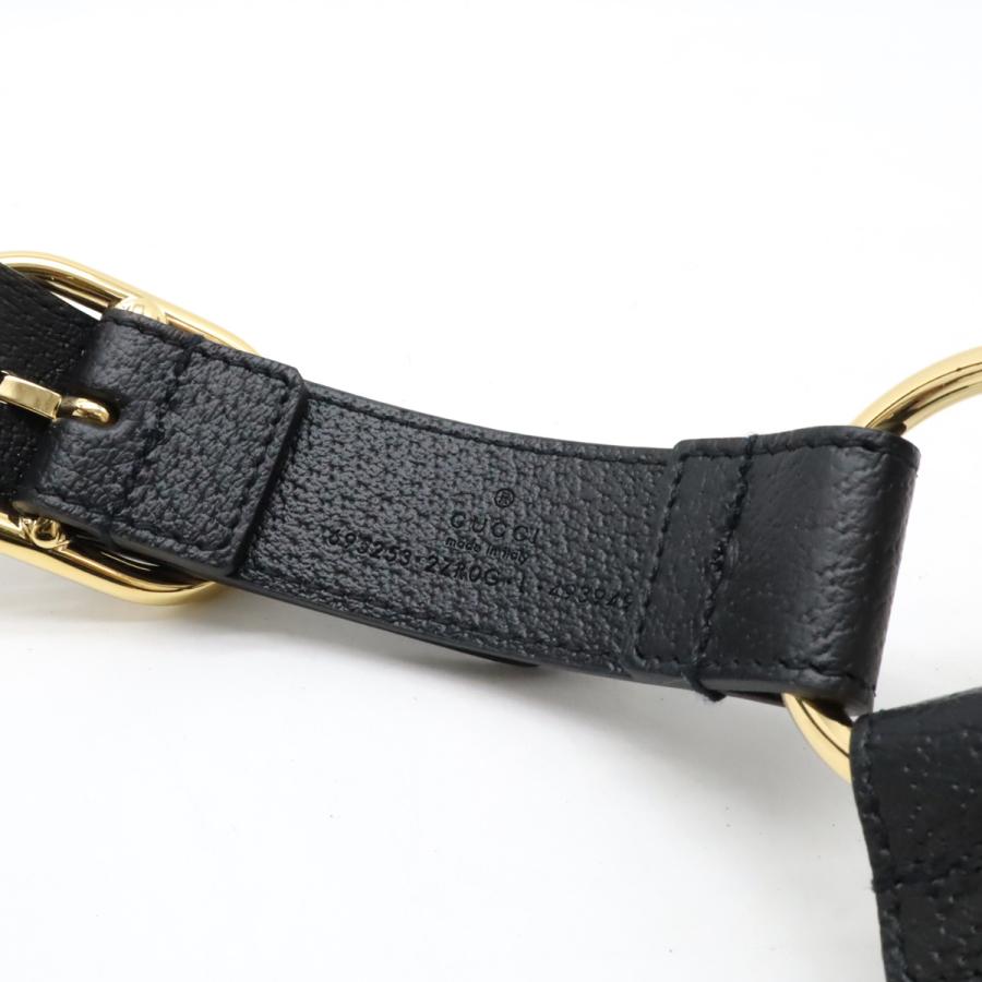 GUCCI グッチ ペット ハーネス 犬 胴輪 レザー ブラック 黒 ゴールド金具 Lサイズ 695253 | GUCCI | 05