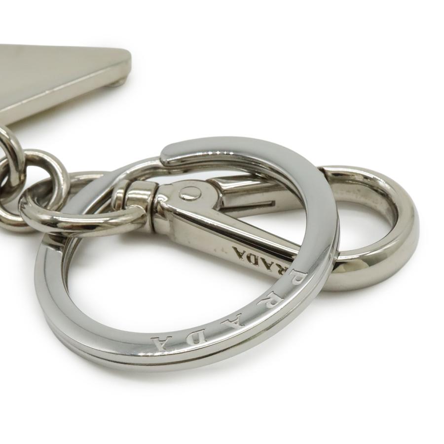 PRADA プラダ トライアングルロゴ キーホルダー キーリング バッグチャーム メタル イエロー 黄色 シルバー金具 2PS057 | PRADA | 02