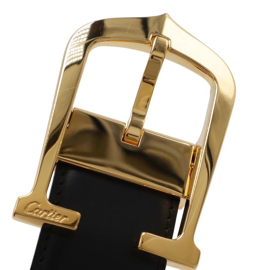 Cartier カルティエ C アロンジェ リバーシブル ベルト レザー ブラック 黒 ダークブラウン ゴールド金具 実寸約96cm カット済 L5000171 | Cartier | 02