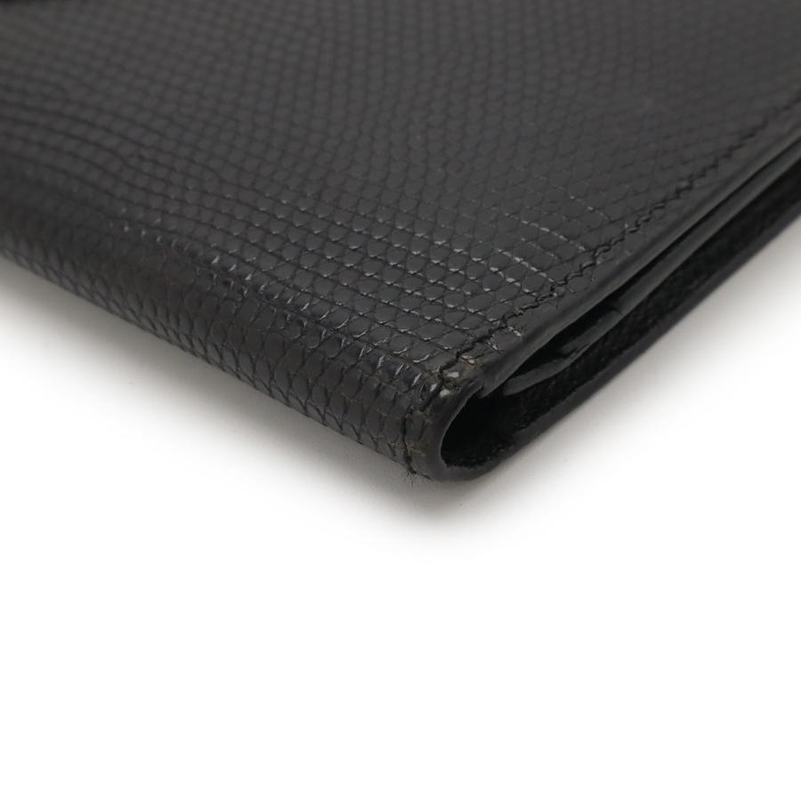【最高級美品】エルメス ベアンスフレ ブラック シルバー金具 ２つ折り財布 エルメス 長財布 ベアンスフレ ブラック/シルバー金具 リザード □L