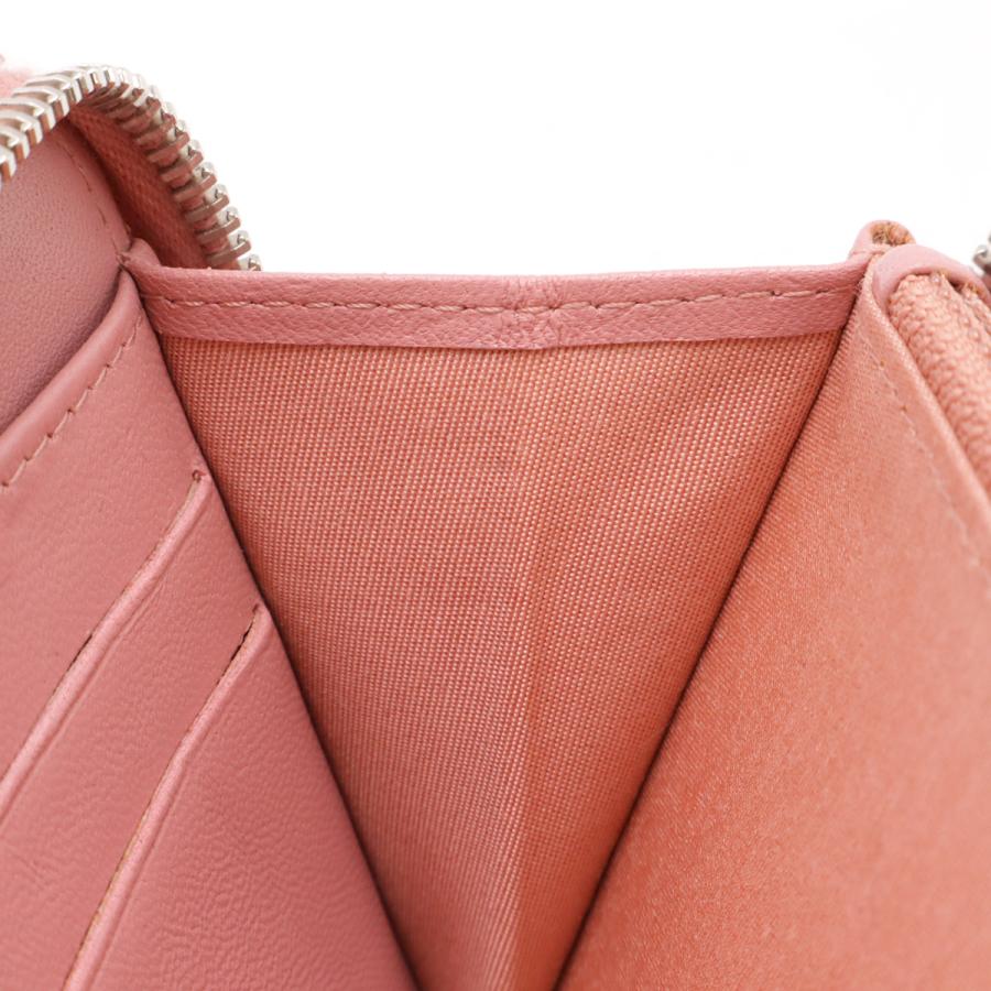 CHANEL シャネル Vステッチ ココマーク ラウンドファスナー 長財布 キルティング ラムスキン レザー ピンク シルバー金具 A82258 | CHANEL | 06