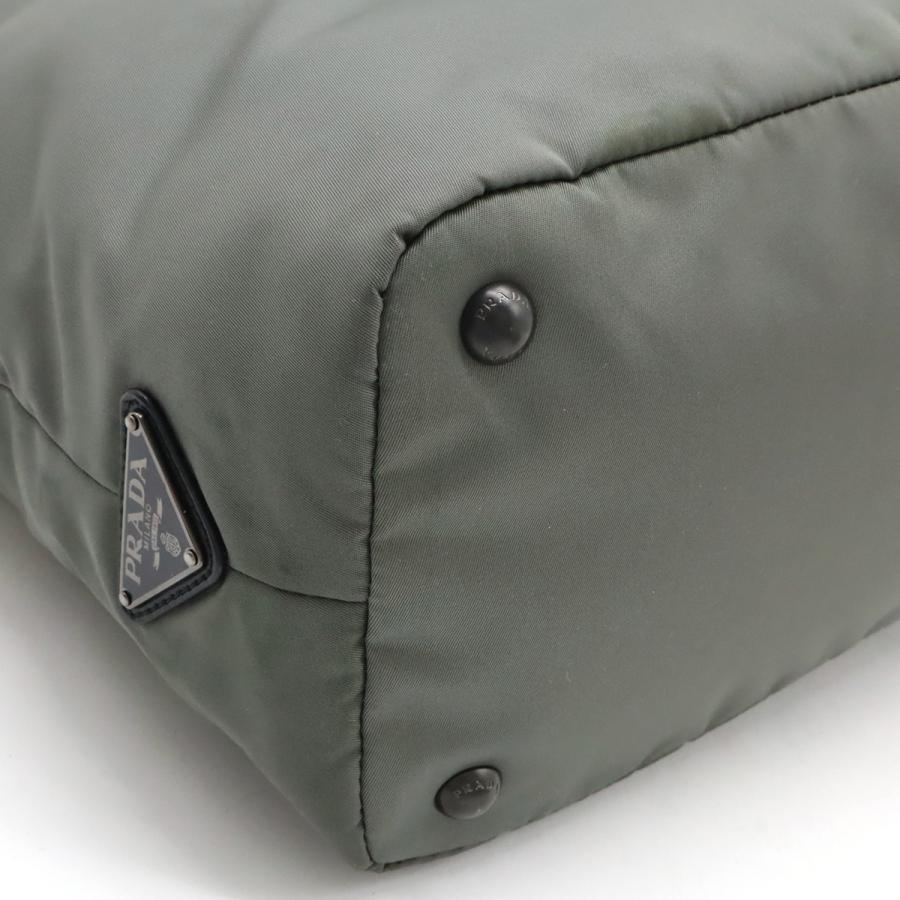 PRADA プラダ トートバッグ ショルダートート ナイロン ナッパレザー バイカラー NERO ブラック 黒 グレー シルバー金具 | PRADA | 02