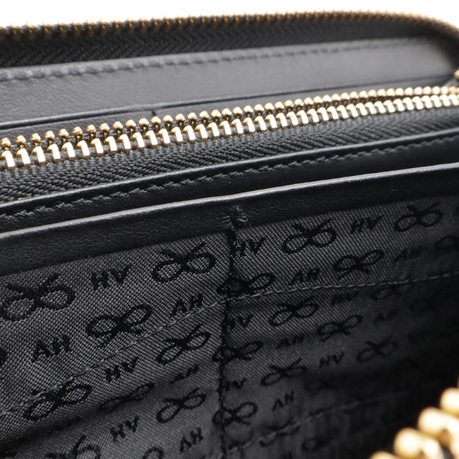 ANYA HINDMARCH アニヤ ハインドマーチ チャビー ラウンドファスナー 長財布 レザー ブラック 黒 ゴールド金具 | ANYA HINDMARCH | 08