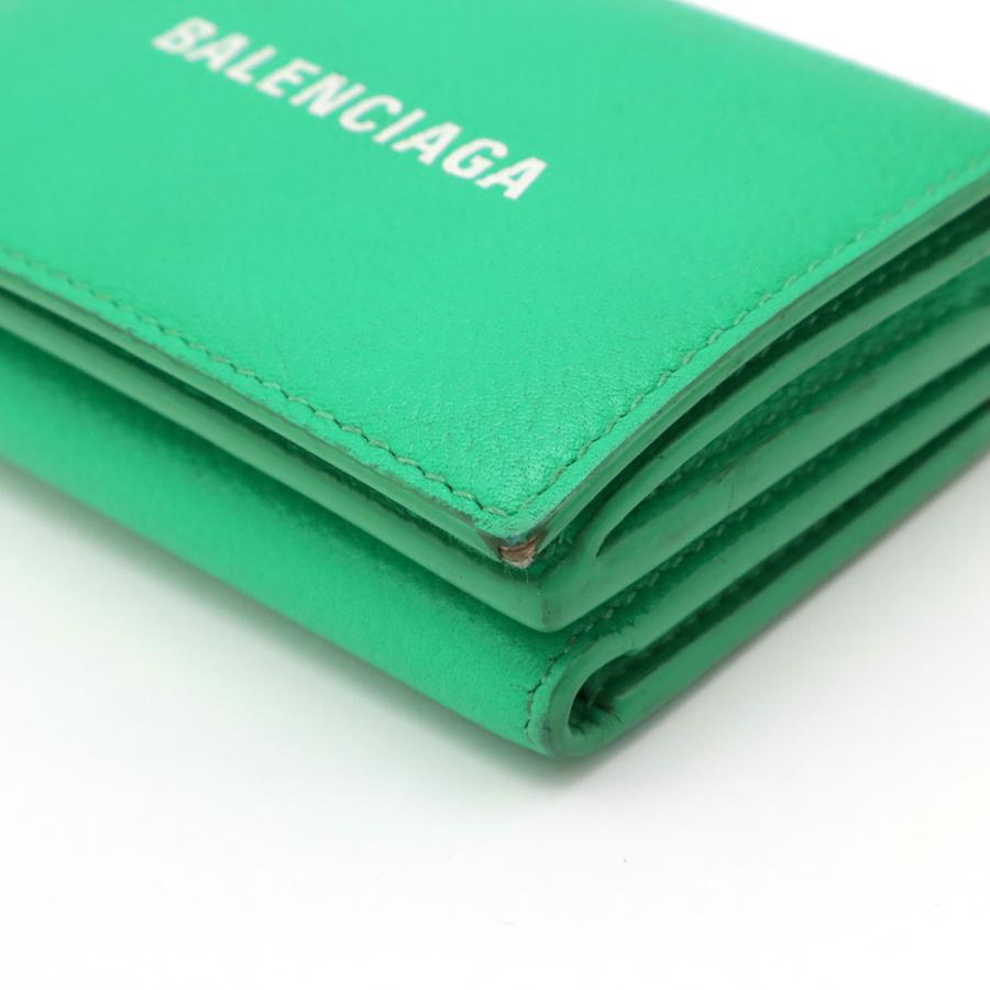 BALENCIAGA バレンシアガ CASH MINI WALLET キャッシュ ミニウォレット 3つ折財布 三つ折り財布 レザー グリーン 緑 594312 | BALENCIAGA | 02