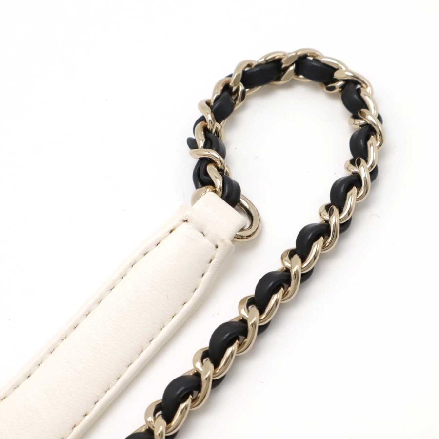 CHANEL シャネル ココマーク チェーンステッチ カメラバッグ チェーンショルダーバッグ ポシェット ラムスキン アイボリー ブラック | CHANEL | 05