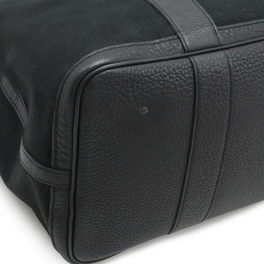 HERMES エルメス プティット サンチュールMM トートMM トートバッグ ハンドバッグ キャンバス レザー ブラック 黒 シルバー金具 □J刻印 | HERMES | 02