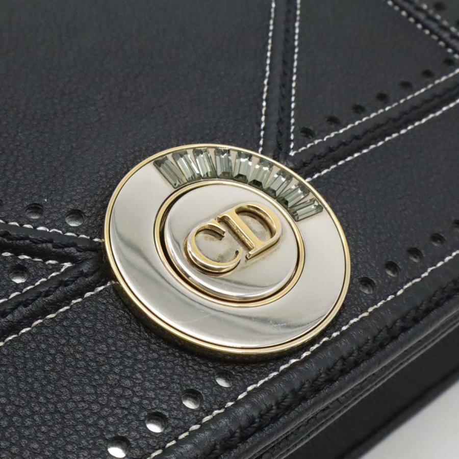 Christian Dior クリスチャン ディオール Diorama ディオラマ チェーンバッグ ショルダーバッグ パンチング レザー ブラック 黒 | Christian Dior | 07