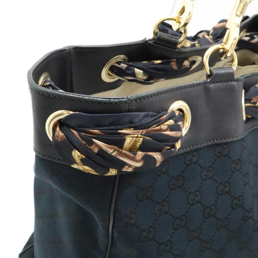 GUCCI グッチ GGキャンバス スカーフ付き トートバッグ ショルダーバッグ ショルダートート 肩掛け ブラック 黒 153033 | GUCCI | 03
