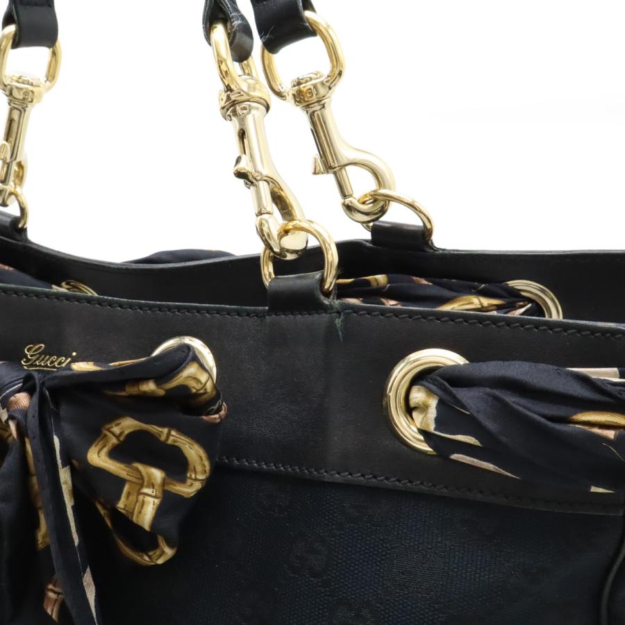 GUCCI グッチ GGキャンバス スカーフ付き トートバッグ ショルダーバッグ ショルダートート 肩掛け ブラック 黒 153033 | GUCCI | 07