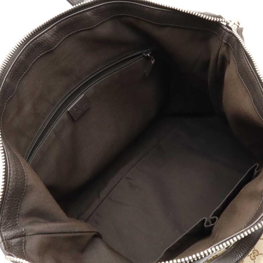 GUCCI グッチ GGキャンバス トートバッグ ラージトート ショルダーバッグ カーキベージュ ダークブラウン シルバー金具 アウトレット品 | GUCCI | 05