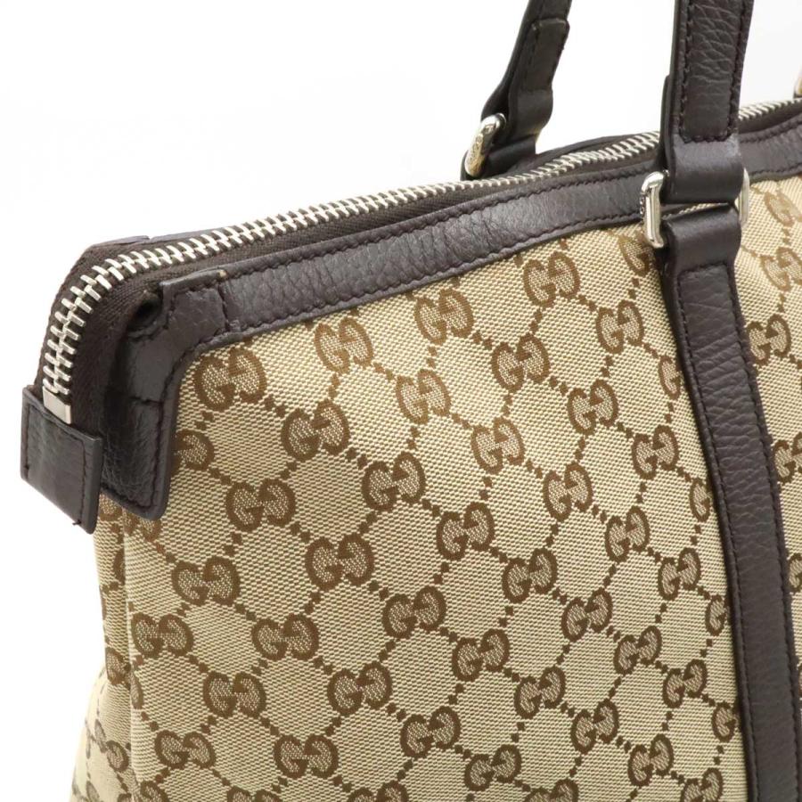 GUCCI グッチ GGキャンバス トートバッグ ラージトート ショルダーバッグ カーキベージュ ダークブラウン シルバー金具 アウトレット品 | GUCCI | 06