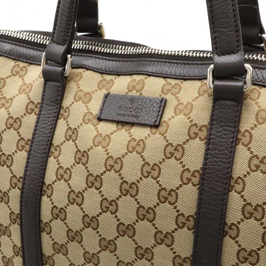 GUCCI グッチ GGキャンバス トートバッグ ラージトート ショルダーバッグ カーキベージュ ダークブラウン シルバー金具 アウトレット品 | GUCCI | 07
