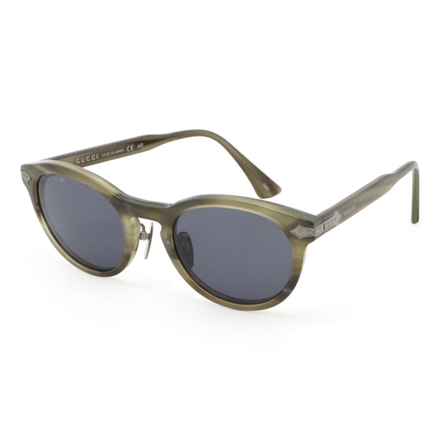 GUCCI グッチ サングラス アイウェア ボストンシェイプ スモークレンズ カーキ系マーブル シルバー金具 GG0071S | GUCCI