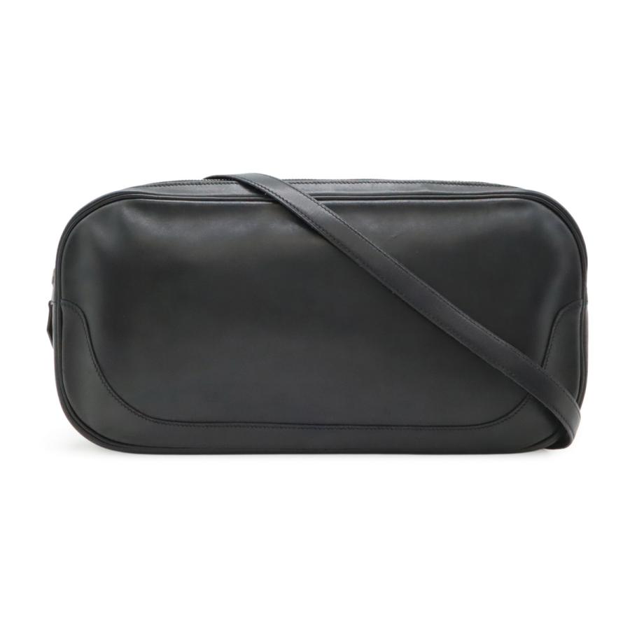 HERMES エルメス ショルダーバッグ 斜め掛け カーフ レザー ブラック 黒 シルバー金具 | HERMES