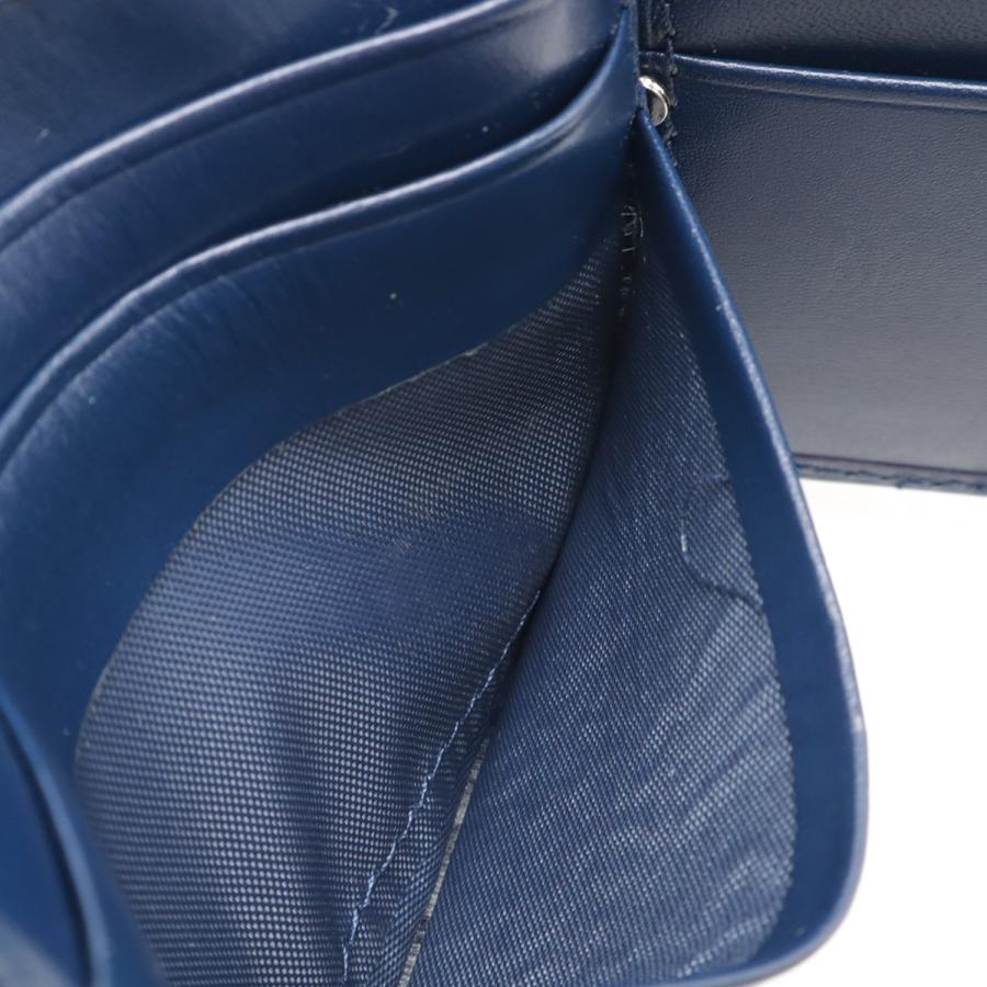 Chopard ショパール 2つ折財布 二つ折り札入れ マネークリップ式 ビルクリップ カードケース 名刺入れ レザー ネイビー 紺 シルバー金具 | Chopard | 05