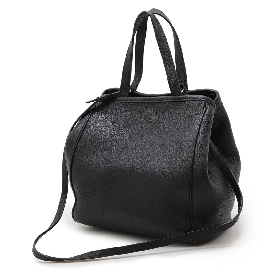 CELINE セリーヌ スモール フォールドカバ トートバッグ 2WAY ショルダーバッグ レザー ブラック 黒 ゴールド金具 194073