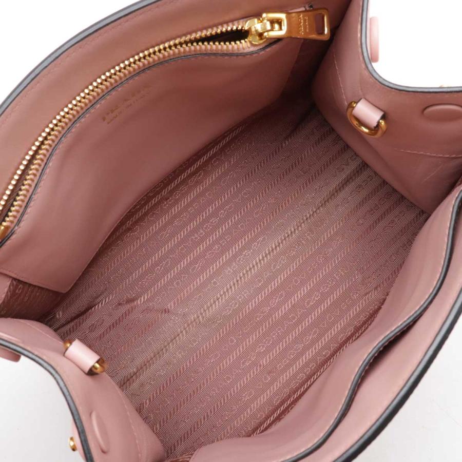 PRADA プラダ モノクローム スモールバッグ ハンドバッグ 2WAY ショルダーバッグ サフィアーノ レザー ピンク ゴールド金具 1BA156 | PRADA | 05