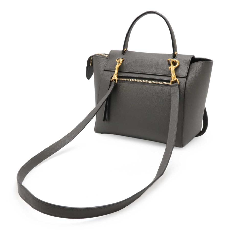 CELINE セリーヌ ベルトバッグ マイクロ ハンドバッグ 2WAY ショルダーバッグ 斜め掛け レザー グレー ゴールド金具 189153 | CELINE | 01