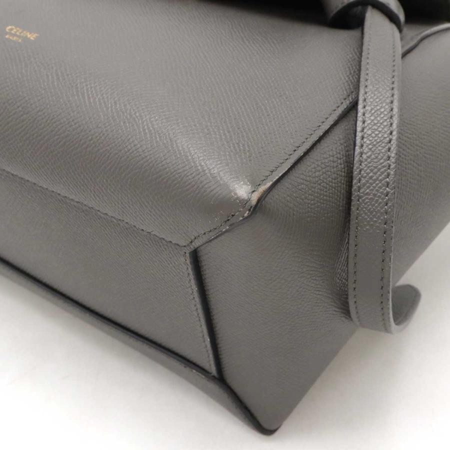 CELINE セリーヌ ベルトバッグ マイクロ ハンドバッグ 2WAY ショルダーバッグ 斜め掛け レザー グレー ゴールド金具 189153 | CELINE | 02