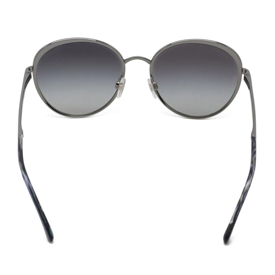 CHANEL シャネル サングラス アイウェア ボストンシェイプ スモークグラデーション ネイビー系マーブル シルバー金具 4206 | CHANEL | 02