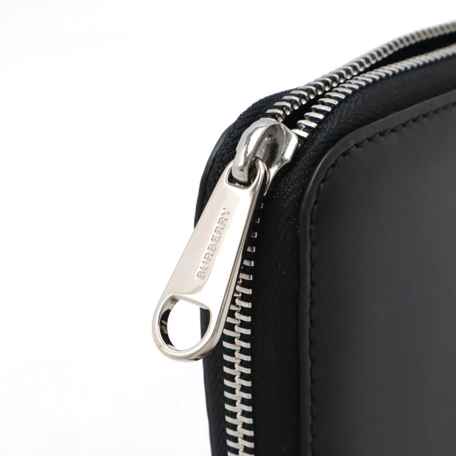 BURBERRY バーバリー ロゴプリント ラウンドファスナー 長財布 レザー ブラック 黒 シルバー金具 8009211 | BURBERRY | 03