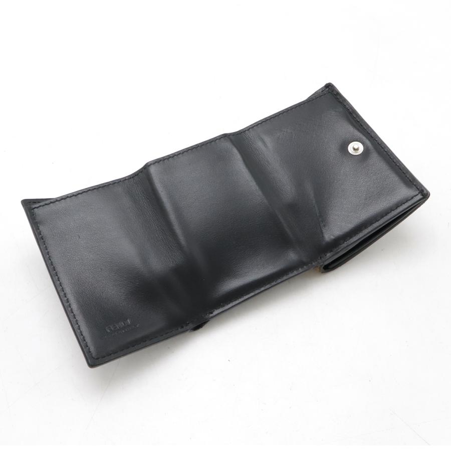 FENDI フェンディ ダイアゴナル ズッカ柄 コンパクトウォレット 3つ折財布 三つ折り長財布 PVC レザー ブラック 黒 イエロー 黄色 グレー 7M0280 | FENDI | 04