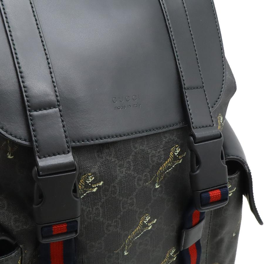 GUCCI グッチ ソフトGGスプリーム シェリーライン バックパック リュックサック タイガー 虎 トラ PVC レザー ブラック 黒 グレー 495563 | GUCCI | 03