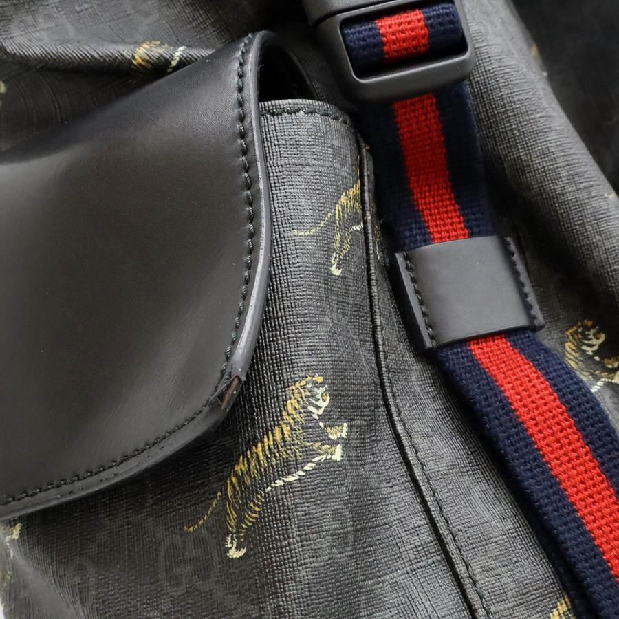 GUCCI グッチ ソフトGGスプリーム シェリーライン バックパック リュックサック タイガー 虎 トラ PVC レザー ブラック 黒 グレー 495563 | GUCCI | 08