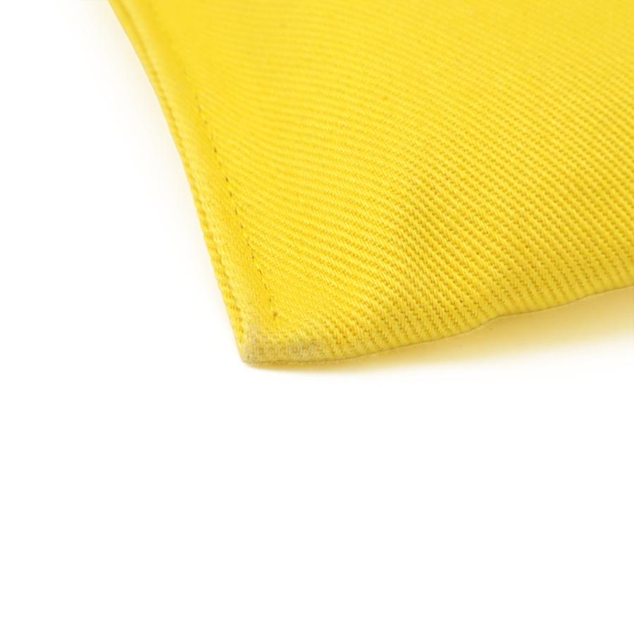 PRADA プラダ エンボスロゴ クラッチバッグ セカンドバッグ ポーチ 小物入れ キャンバス レザー イエロー 黄色 シルバー金具 | PRADA | 02