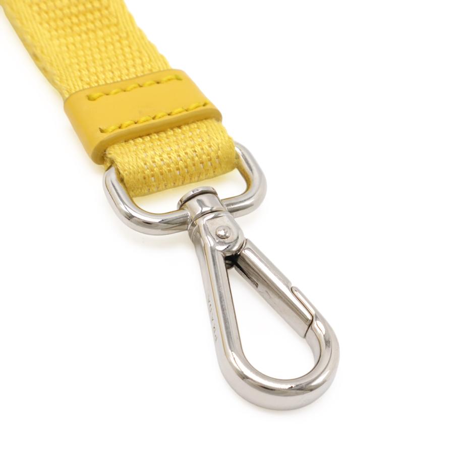 PRADA プラダ エンボスロゴ クラッチバッグ セカンドバッグ ポーチ 小物入れ キャンバス レザー イエロー 黄色 シルバー金具 | PRADA | 05