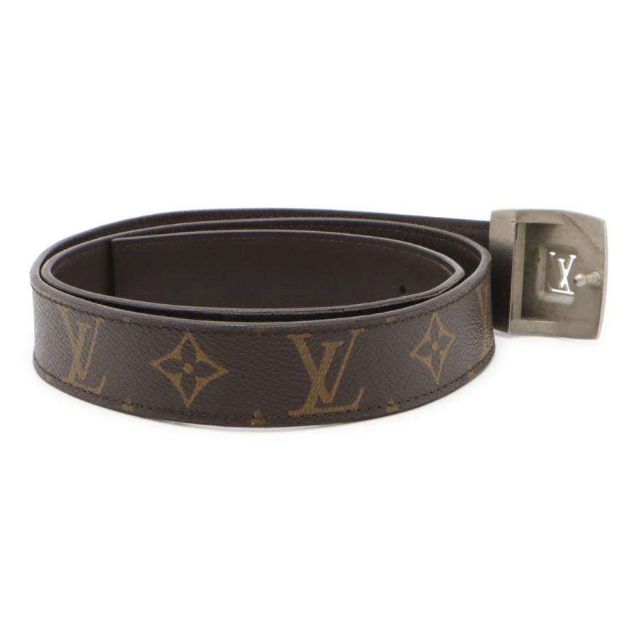 LOUIS VUITTON ルイ ヴィトン モノグラム サンチュール LV カット ベルト メンズ 紳士用 シルバー金具 表記#85 実寸約82.5cm カット済 | LOUIS VUITTON | 01