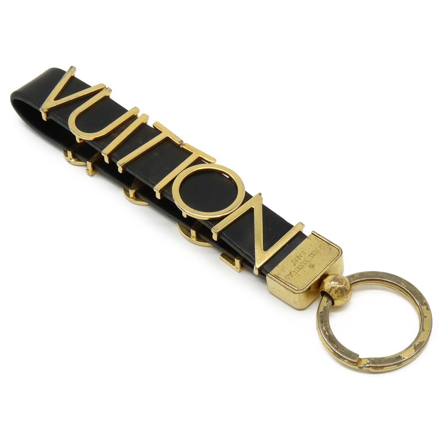 LOUIS VUITTON ルイ ヴィトン ポルトクレ ドラゴンヌ レタリング キーホルダー キーリング バッグチャーム レザー GP ブラック 黒 M68462 | LOUIS VUITTON | 01