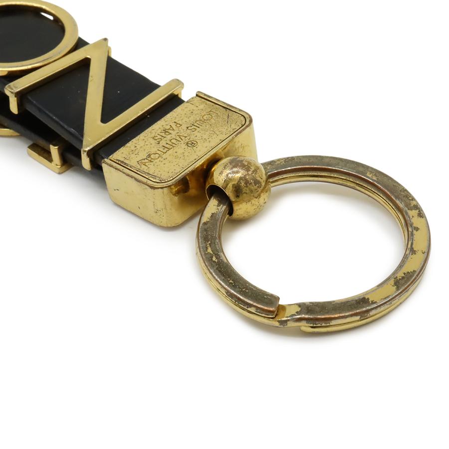 LOUIS VUITTON ルイ ヴィトン ポルトクレ ドラゴンヌ レタリング キーホルダー キーリング バッグチャーム レザー GP ブラック 黒 M68462 | LOUIS VUITTON | 04