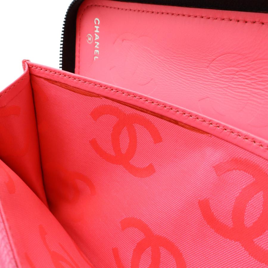 CHANEL シャネル カンボンライン ココマーク ラウンドファスナー 長財布 オーガナイザー レザー ブラック 黒 ホワイト 白 ピンク A48660 | CHANEL | 07