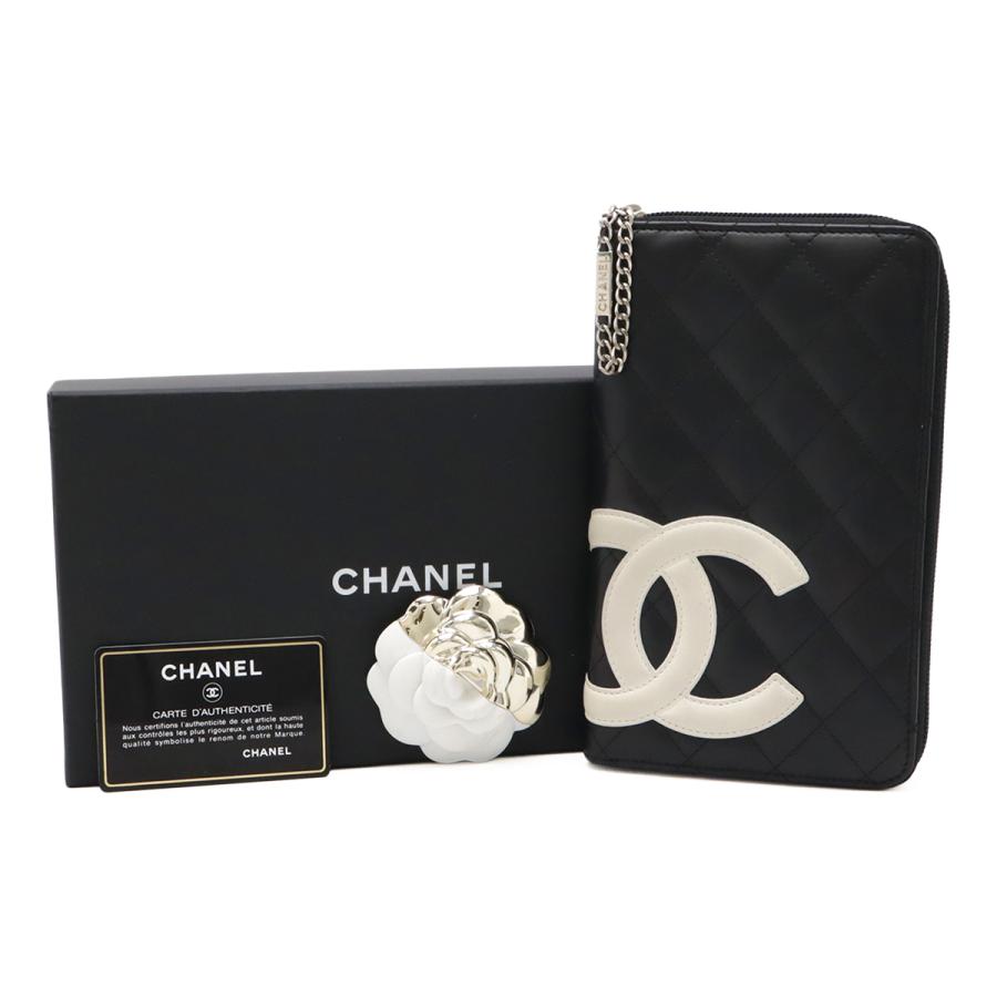 CHANEL シャネル カンボンライン ココマーク ラウンドファスナー 長財布 オーガナイザー レザー ブラック 黒 ホワイト 白 ピンク A48660 | CHANEL | 08