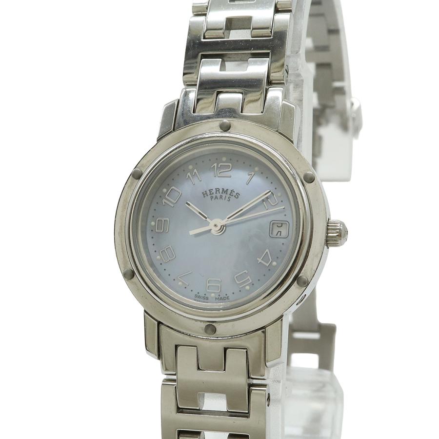 HERMES エルメス クリッパー ナクレ デイト ブルーシェル文字盤 SS レディース QZ クォーツ 腕時計 CL4.210 | HERMES | 03