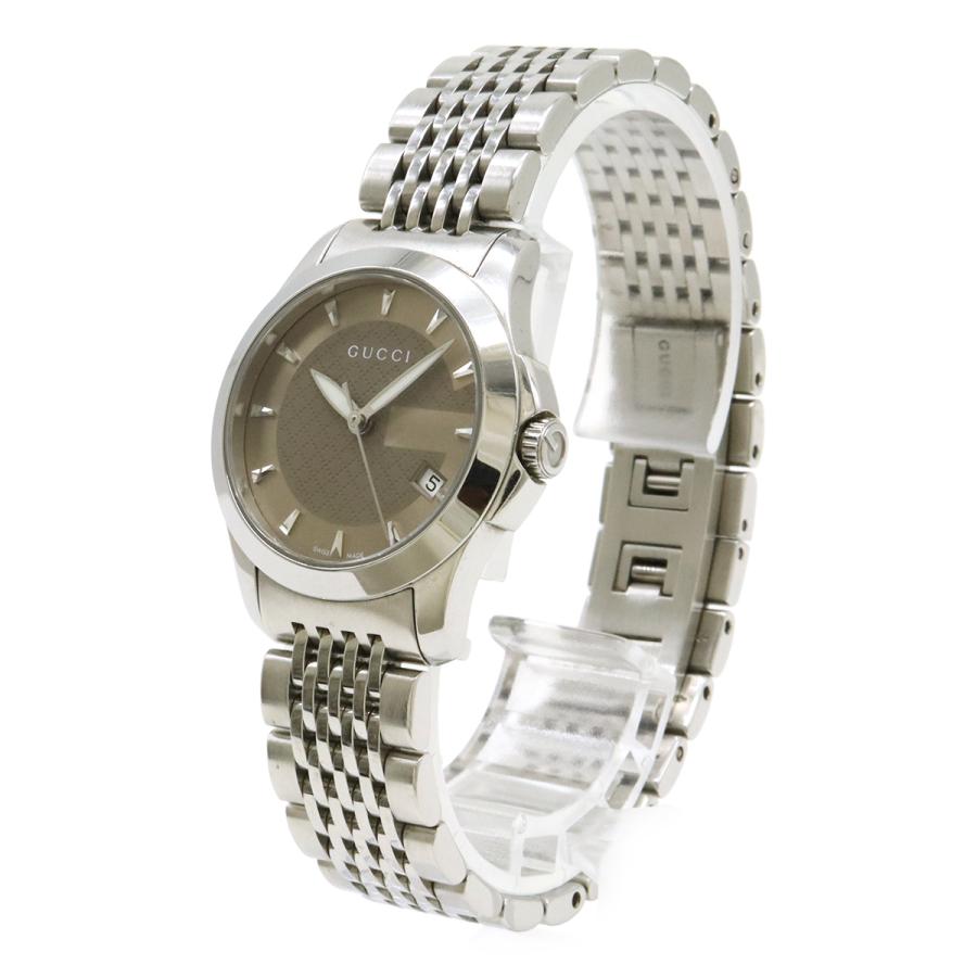 GUCCI グッチ Gタイムレス コレクション GG デイト SS ブラウン文字盤 レディース QZ クォーツ 腕時計 126.5　YA1265007 | GUCCI | 01