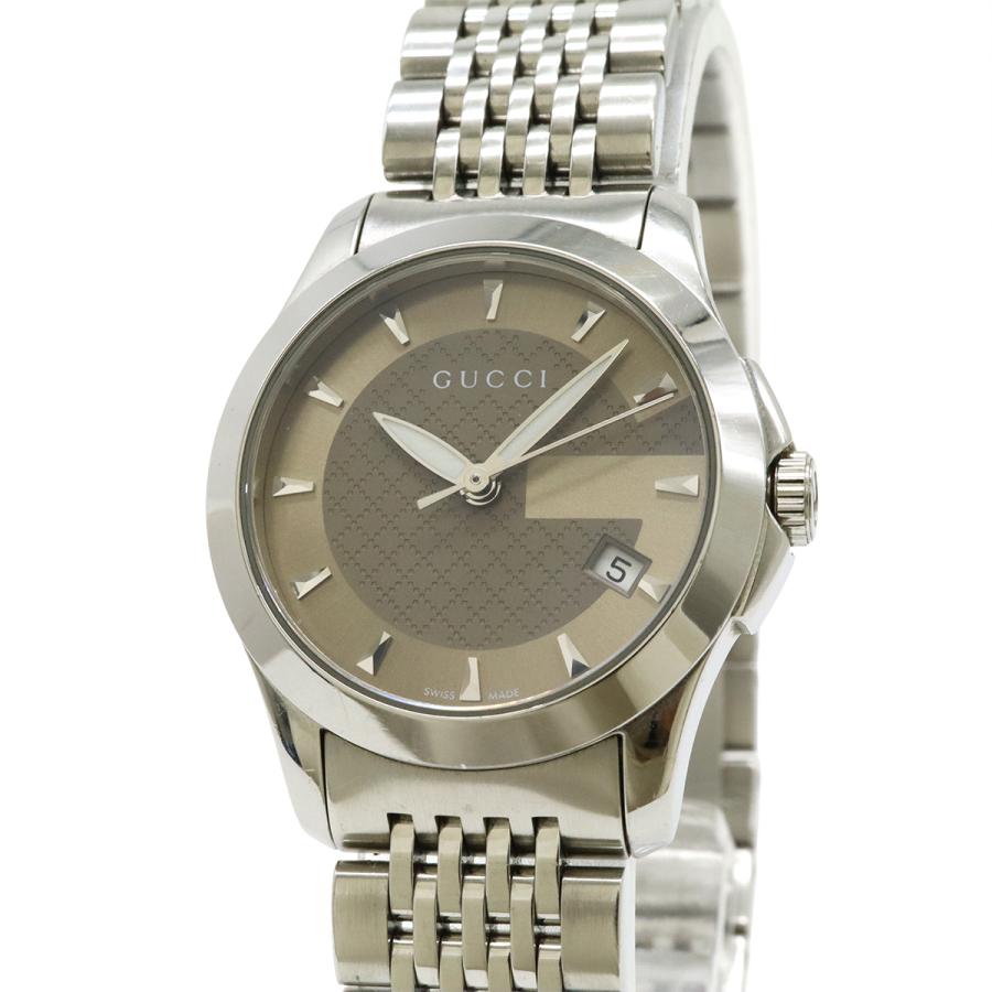 GUCCI グッチ Gタイムレス コレクション GG デイト SS ブラウン文字盤 レディース QZ クォーツ 腕時計 126.5　YA1265007 | GUCCI | 03