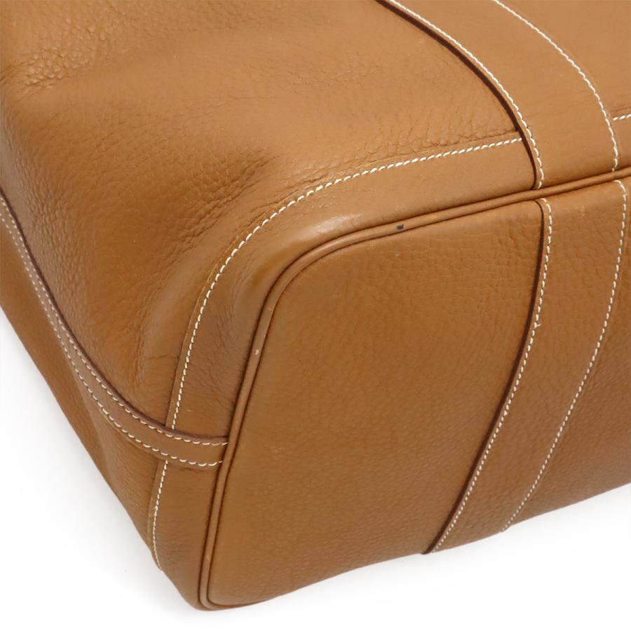 HERMES エルメス ガーデンパーティPM トートバッグ ハンドバッグ ネゴンダ レザー ゴールド キャメル シルバー金具 □L刻印 | HERMES | 02