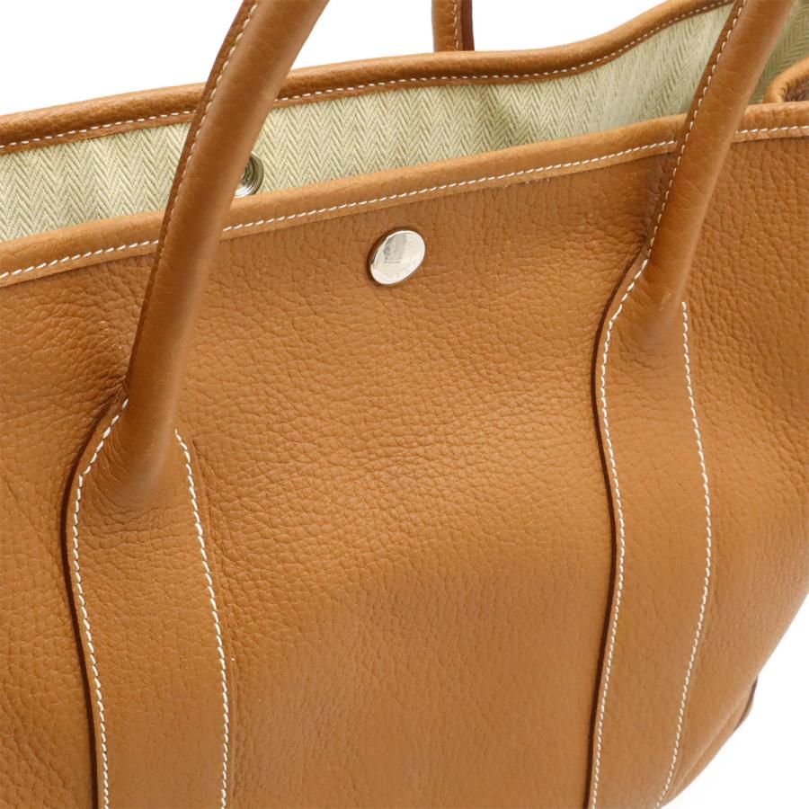 HERMES エルメス ガーデンパーティPM トートバッグ ハンドバッグ ネゴンダ レザー ゴールド キャメル シルバー金具 □L刻印 | HERMES | 05